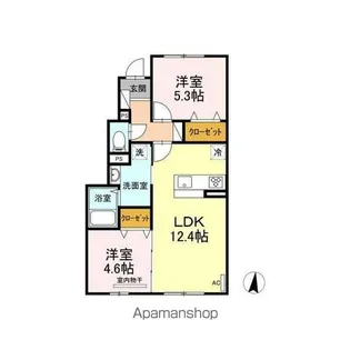 ルミナスメゾン【102号室】の間取り