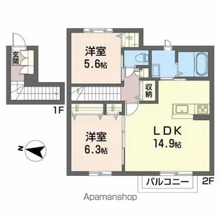 シャーメゾンけやきⅡ【2階】の間取り