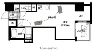 レジディア西新【4階】の間取り