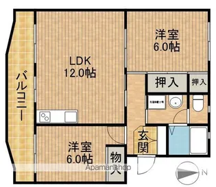 グリーンハイツ萩丘B【3階】の間取り