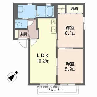 ファミールフジ【2階】の間取り