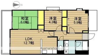 プレイヤード戸田【6階】の間取り