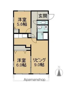 フォブールキュア庄内【303号室】の間取り