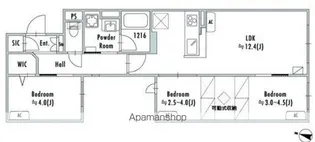 GRANPASEO鷺ノ宮【3階】の間取り