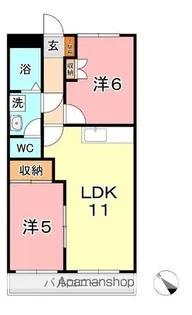 2LDKの間取り画像