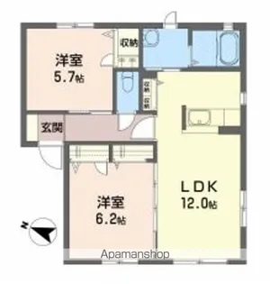 コンフォート B棟【1階】の間取り