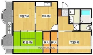ハイム多々良川【4階】の間取り