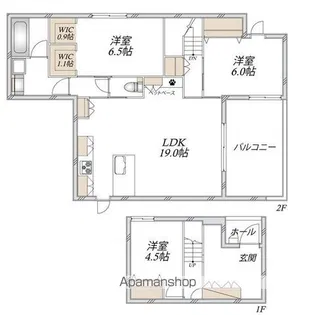 ルシオ室見【2階】の間取り