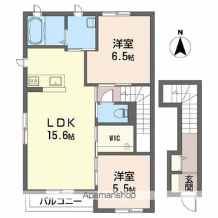 フォルテコート久万ノ台 A棟【2階】の間取り