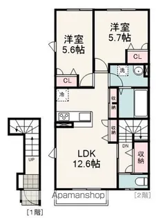 ナチューレ竜南 N棟【201号室】の間取り