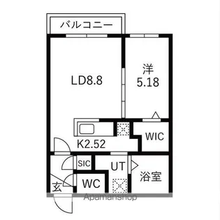 カレラ環状通東2ND【402号室】の間取り