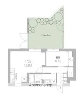 GRANDUO中野7【104号室】の間取り