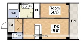 1LDKの間取り画像