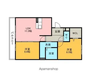 アベニール横山 B【102号室】の間取り