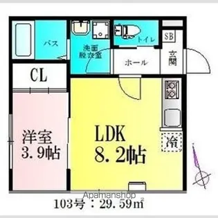 アプリーレ北仙台【1階】の間取り