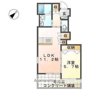ウィステリア浅川【102号室】の間取り