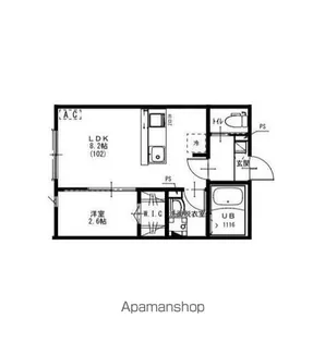 KEIAI RESIDENCE 我孫子【102号室】の間取り