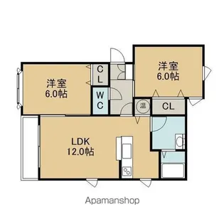 プラウド新富【202号室】の間取り