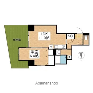 Grand Chainon金山【1階】の間取り