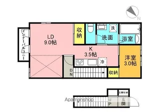 BELLE LEAD ROOTS(ベルリードルーツ)【206号室】の間取り