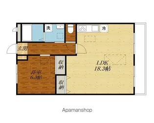 エルミナコート八日市【205号室】の間取り