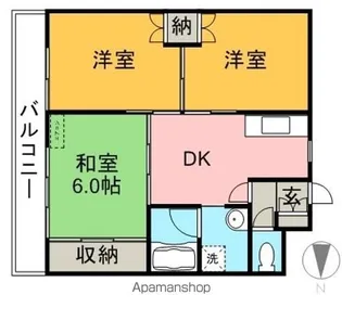 パークマンションアイワ【6階】の間取り