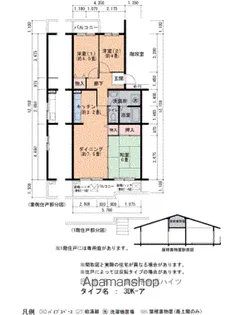 鹿の子台北ハイツ8号棟【3階】の間取り