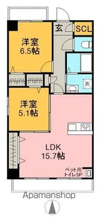 クレセール【3階】の間取り