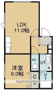 エヴァーグリーン(エヴァ—グリーン)【102号室】の間取り