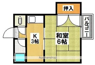 中央マンション【3階】の間取り