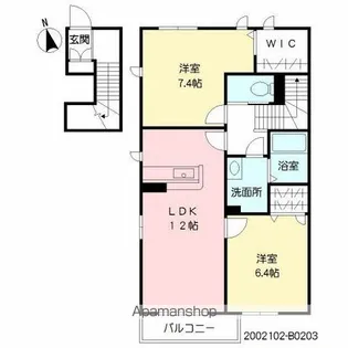 エクラージュ松江 A棟【2階】の間取り
