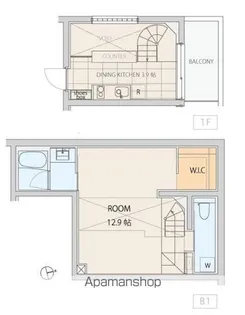 エスセナーリオ市谷薬王寺【101号室】の間取り