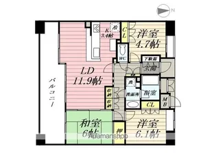 パークスクエアネオス横浜【12階】の間取り