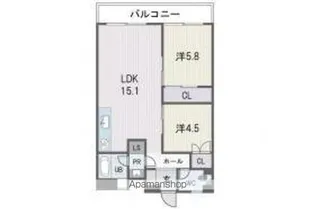 福岡県福岡市南区平和1丁目【マンション】の間取り