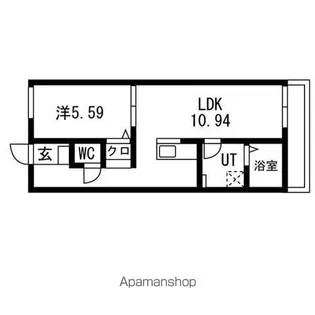 ティンガーラ須ヶ口 WEST【1階】の間取り