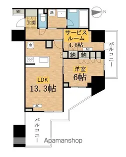 ラグゼナ八王子寺町【701号室】の間取り