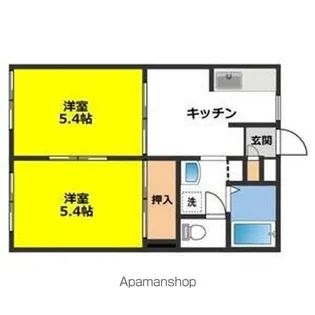 ディアス中津川D【1階】の間取り
