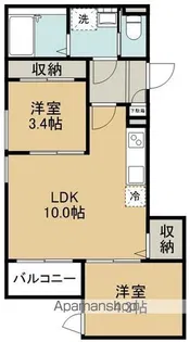 REGALEST南小泉【201号室】の間取り