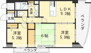 グドゥウェル新石切【2階】の間取り