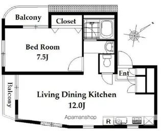 東京都中野区中央4丁目【マンション】の間取り