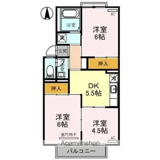 サニーグリーン北喜【2階】の間取り