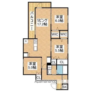 GARDEN COURT 池下【301号室】の間取り