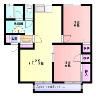 ガーデンシティ桜町B【102号室】の間取り