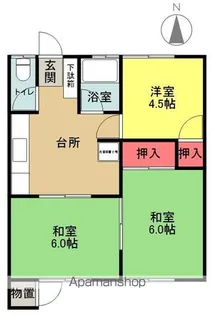 恵来利ハイツ【1階】の間取り