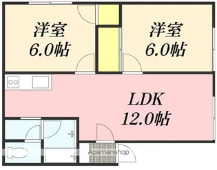 RICHELL2(リッチェルツー)【2D号室】の間取り