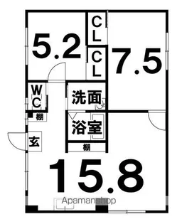 19条ハイツ【1号室】の間取り