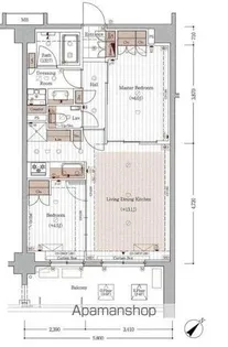 グレンドール新宿牛込柳町【5階】の間取り