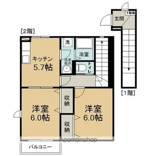 ノートルエスポワール【203号室】の間取り