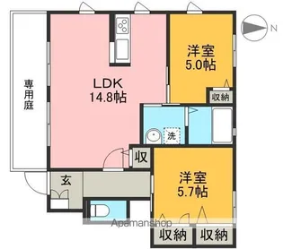 シャーメゾン アゼリア B棟【1階】の間取り