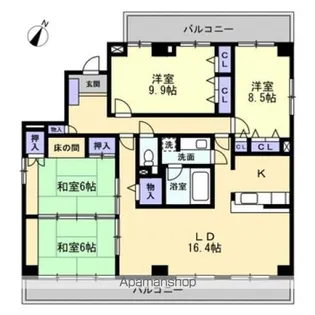 プラージュ司【7階】の間取り